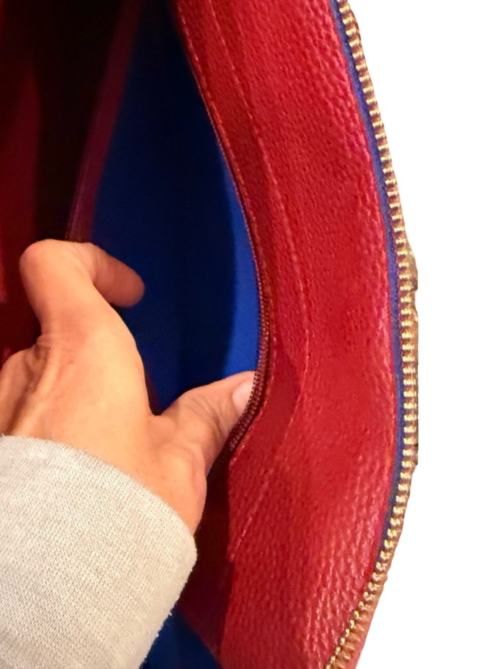 Woven Leather Satchel in Deep Burgundy - Picture 7 of 14